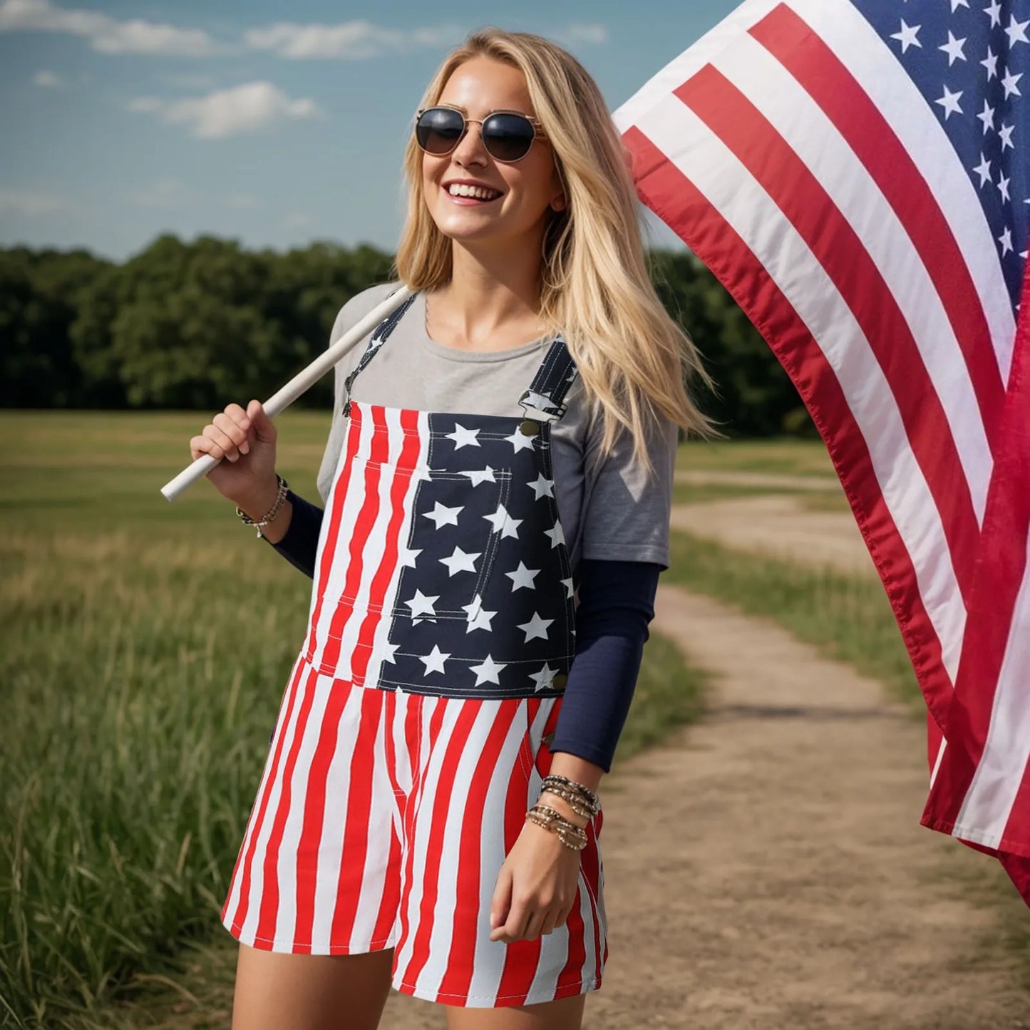 🇺🇸American Flag Overalls