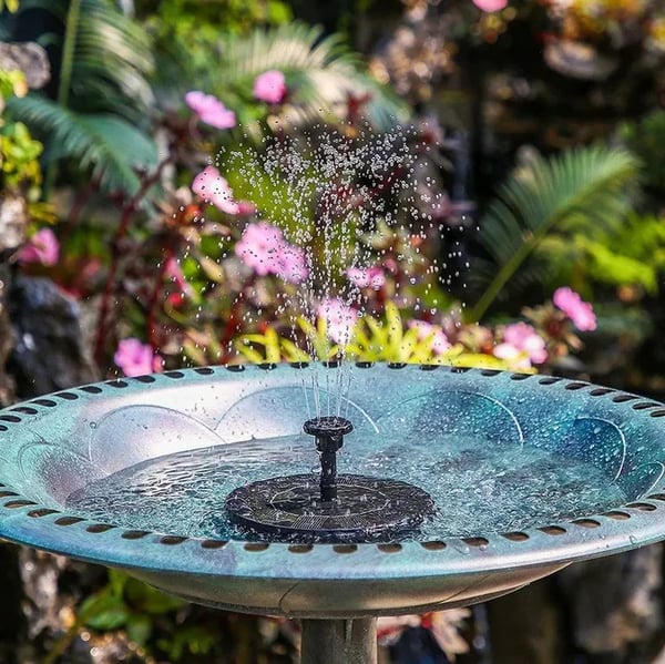 No-Wire Solar Fountain Kit — 6 Spray Styles, Instant Setup